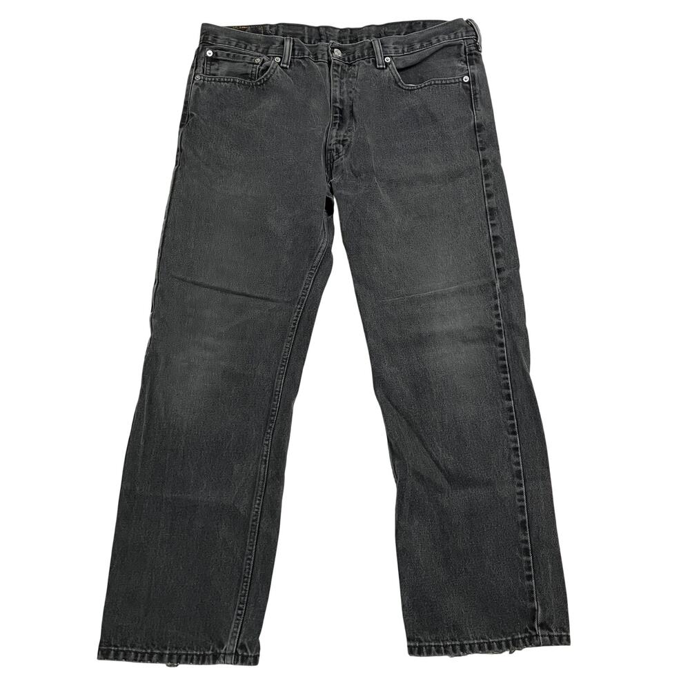 Levi's 505 Jeans Mens 38 x 30 Washed Black Regular Straight Fit Cotton Denim Y2k